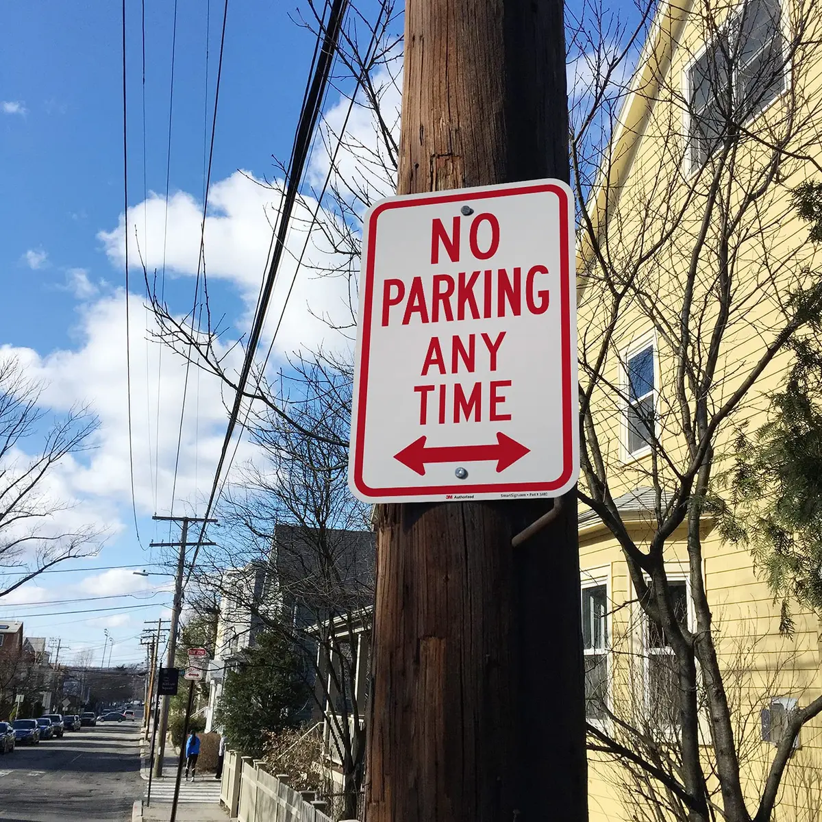 SmartSign No Parking Any Time Sign 12" x 18" Aluminum Reflective Industry Grade - view 3