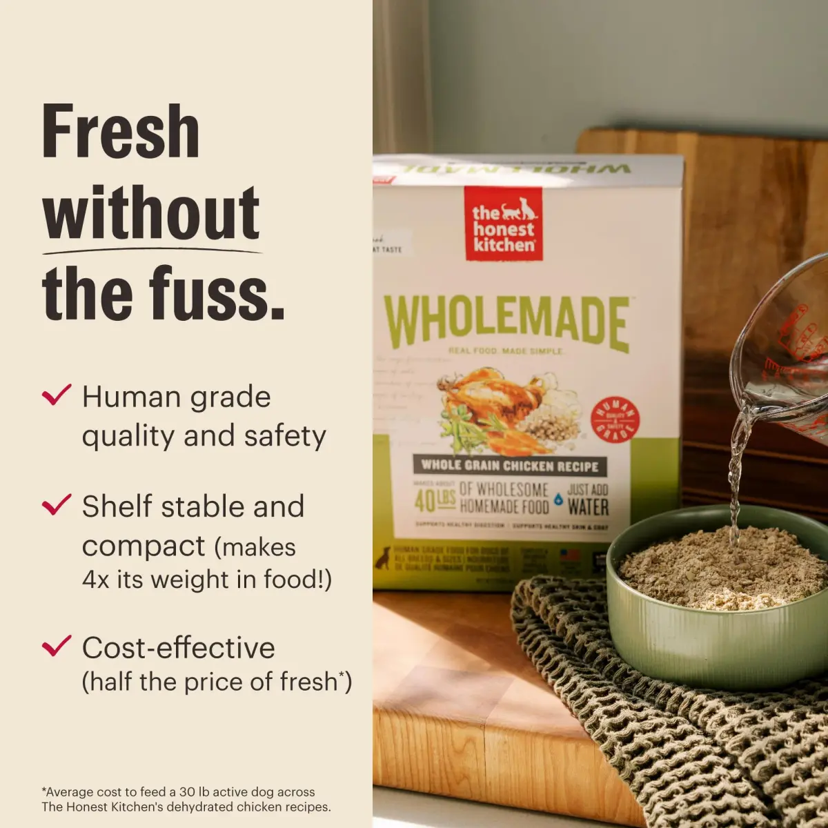The Honest Kitchen Wholemade Grain Free Turkey Recipe Dehydrated Dog Food 10 lb (4.54 kg) | Supports Digestion & Coat - view 5