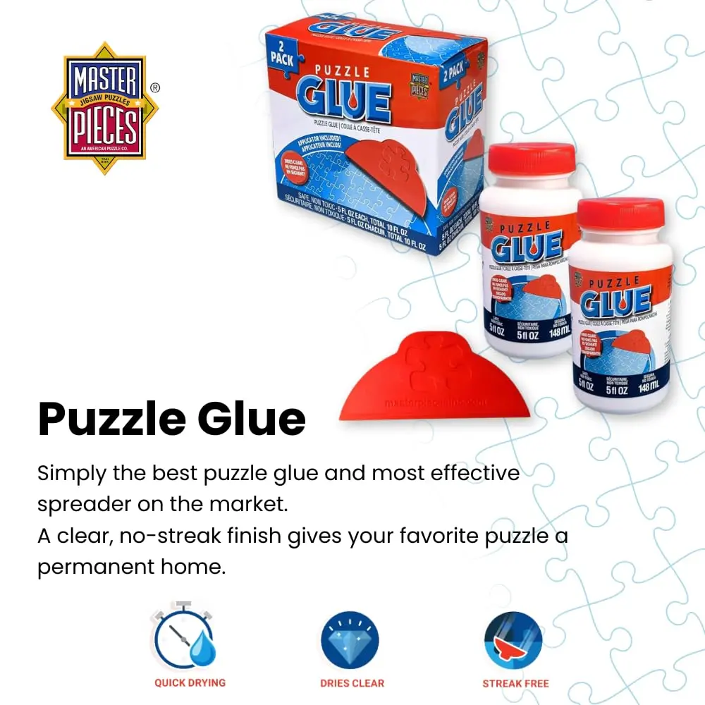 MasterPieces Clear Puzzle Glue 2 Pack 10 fl oz (295 ml) | USA-Imported Adhesive for Jigsaw Puzzles - view 2