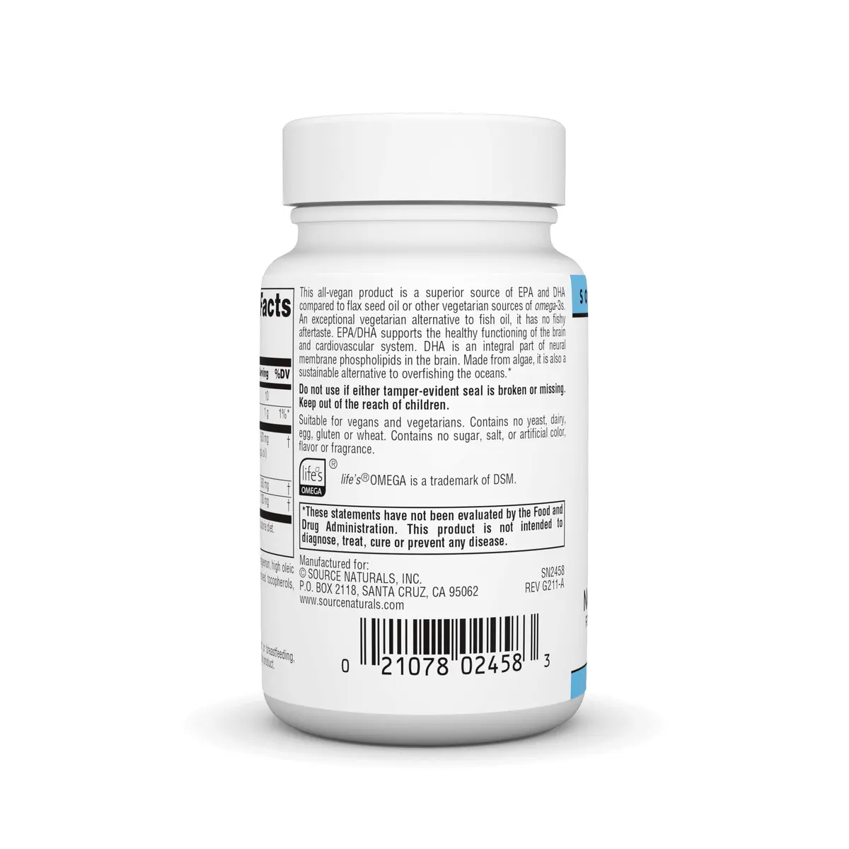 Source Naturals Vegan Omega-3s 300 mg | Vegetarian Fish Oil Alternative (70-120 chars) - view 4