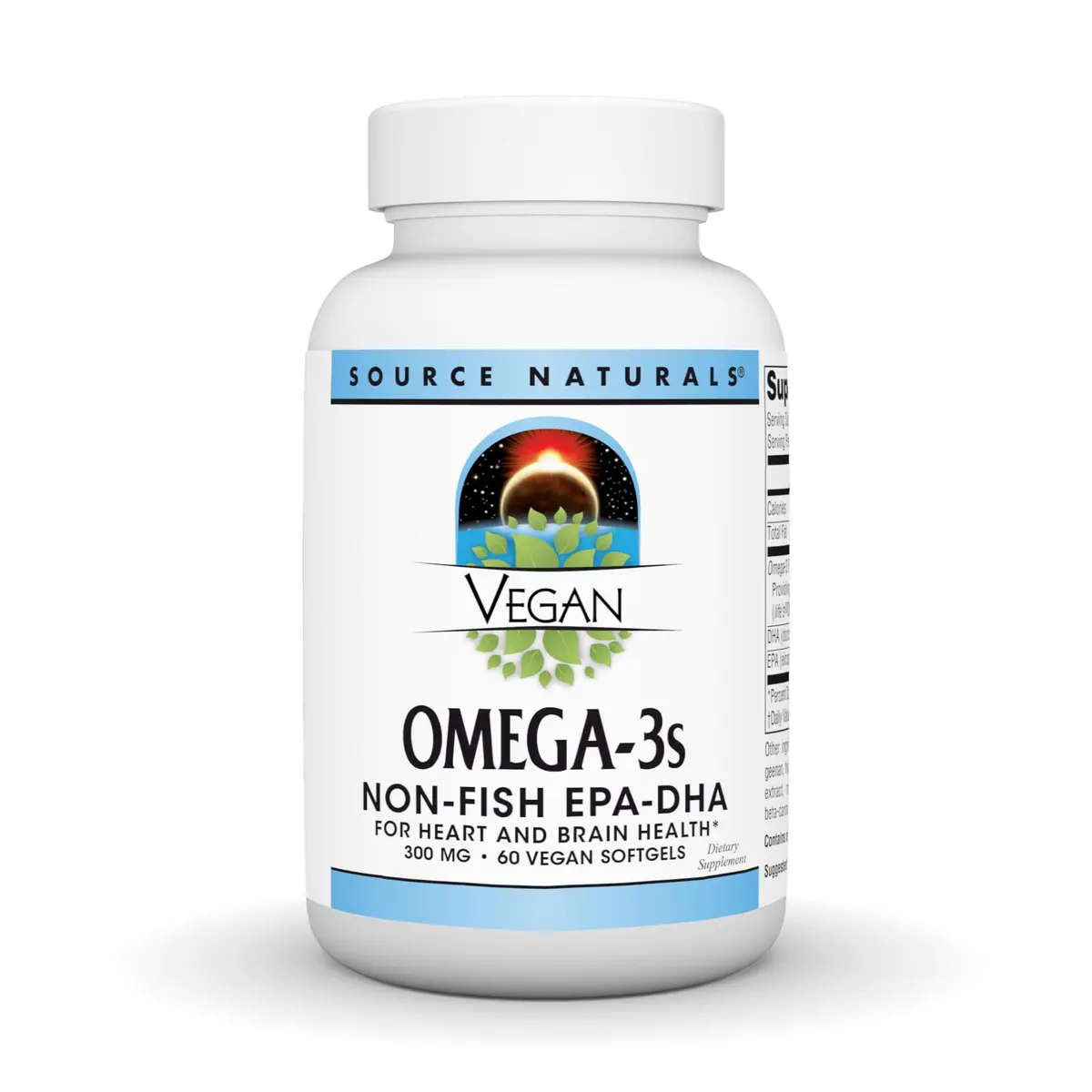 Source Naturals Vegan Omega-3s 300 mg | Vegetarian EPA-DHA for Heart & Brain Support (70-120 chars) - main product image