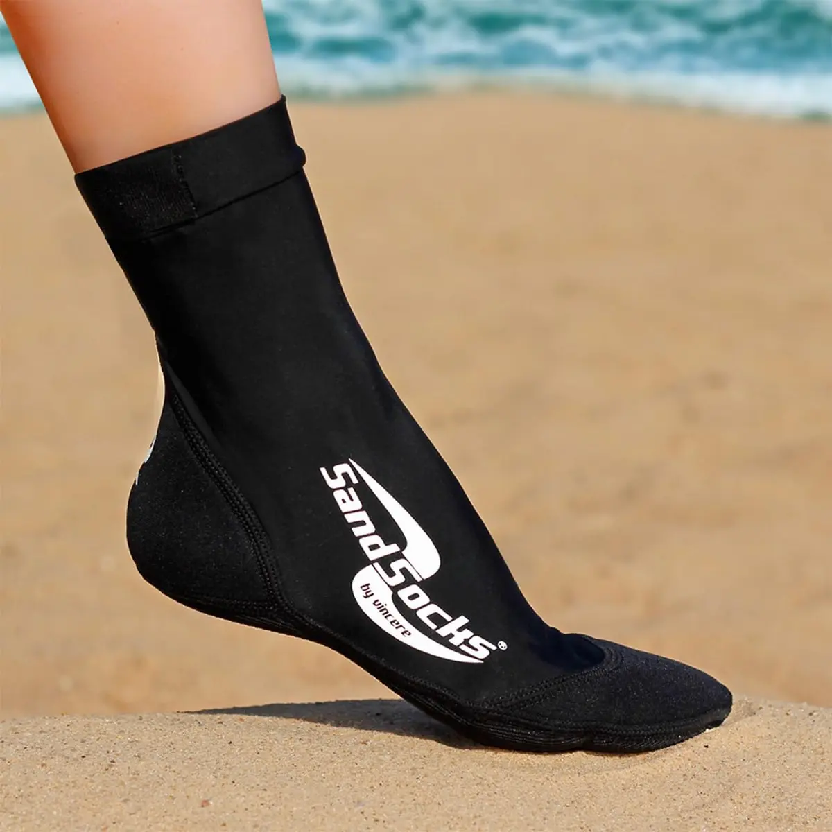 Sand Socks Medium Black (MB-SS) | Water Sports Socks for Beach Volleyball & Snorkeling - view 2