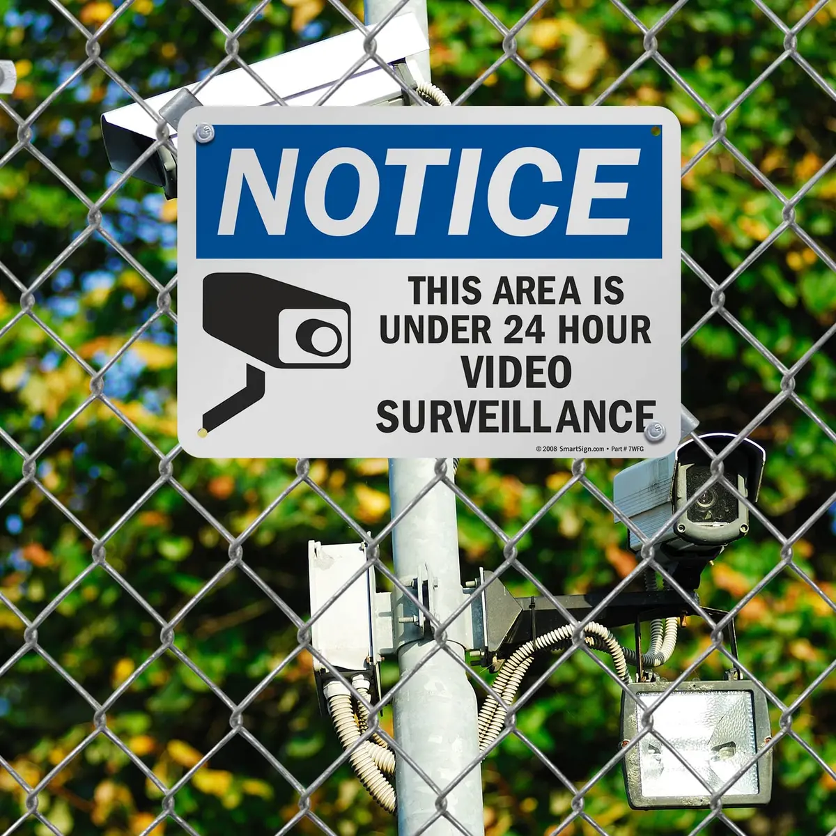 SmartSign "Notice - This Area Is Under 24 Hour Video Surveillance" Sign | 17.8 cm x 25.4 cm (7" x 10") Aluminum | Durable & Laminated - view 3