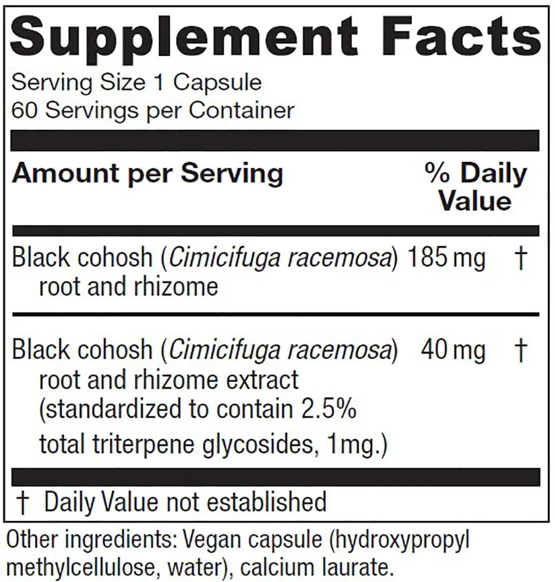 Vitanica Black Cohosh from Root & Rhizome Extract, Vegan, 60 Capsules | Menopause Support for Women - view 2