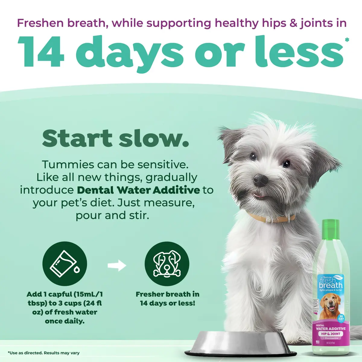 TropiClean Fresh Breath Water Additive for Hip & Joint Support 473ml (16 Fl Oz) | VOHC Accepted Dental Care - view 3