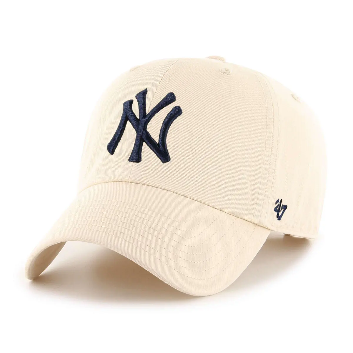47 MLB New York Yankees Men's Brand Clean Up Cap, Natural, One-Size | Garment Washed Cotton Twill Baseball Hat - main product image