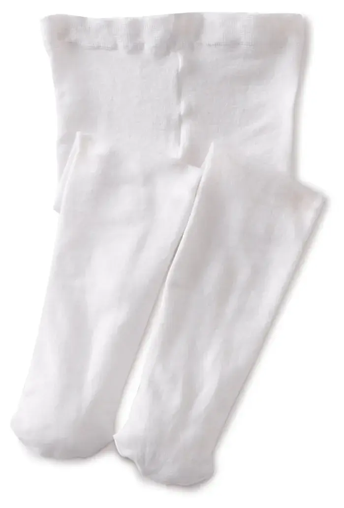 Jefferies Socks Baby Girls Infant Pima Tight White 0-6 Months | Soft Pima Cotton Blend for Year-Round Comfort - main product image