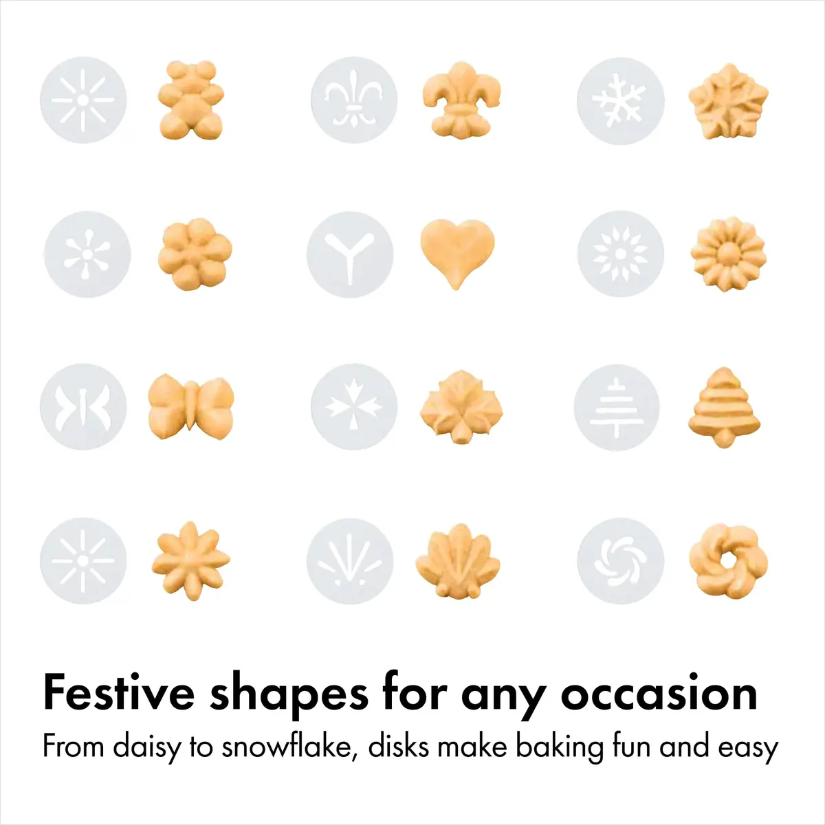 OXO Good Grips 14-Piece Cookie Press Set | Non-Slip Base & 12 Stainless Steel Disks (100) - view 8