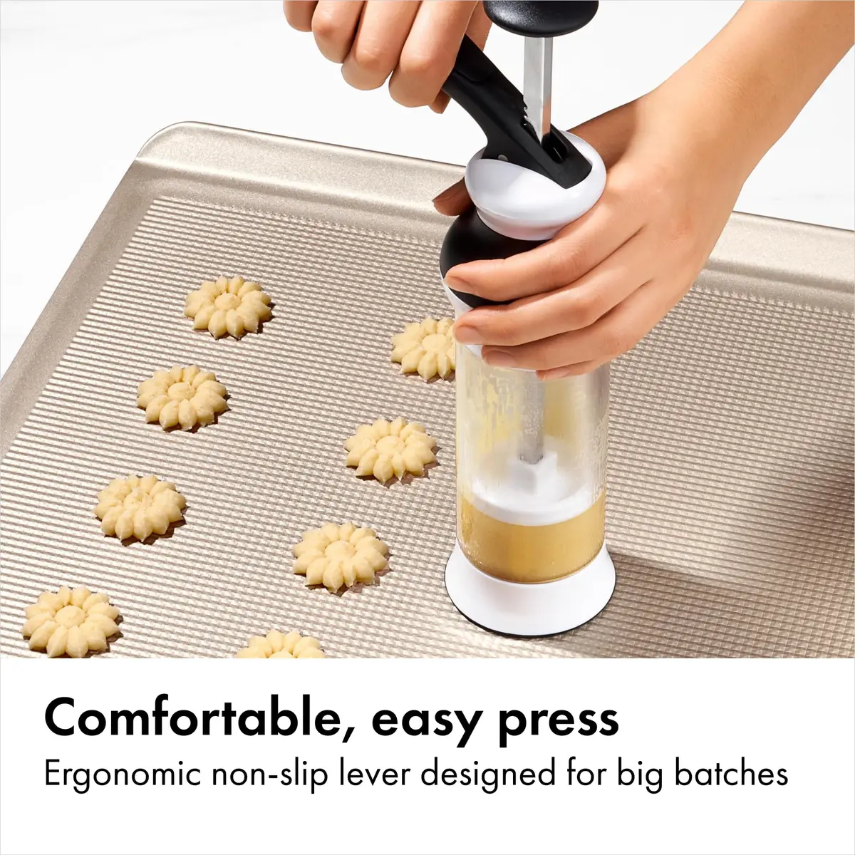 OXO Good Grips 14-Piece Cookie Press Set | Non-Slip Base & 12 Stainless Steel Disks (100) - view 4