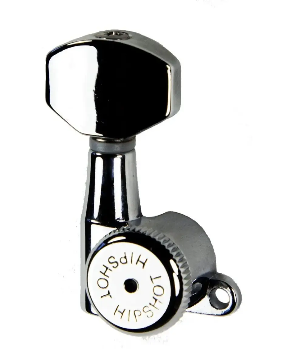 Hipshot Grip-Lock Enclosed Locking Tuners 6-Inline 21mm Post Chrome | Upgrade Your Guitar Tuning Stability - main product image