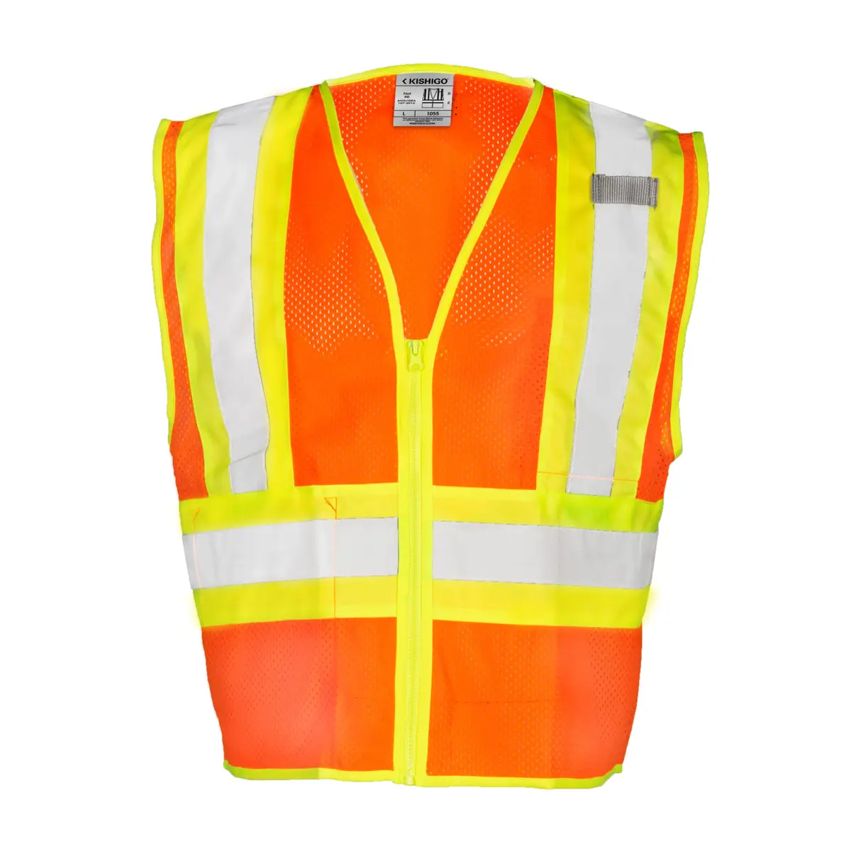 Kishigo High Visibility Reflective Mesh Vest 1055 | ANSI Type R/Class 2, Orange, L - main product image