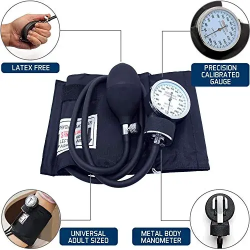 Santamedical Adult Deluxe Aneroid Sphygmomanometer Black | Accurate BP Readings for Confidence - view 4