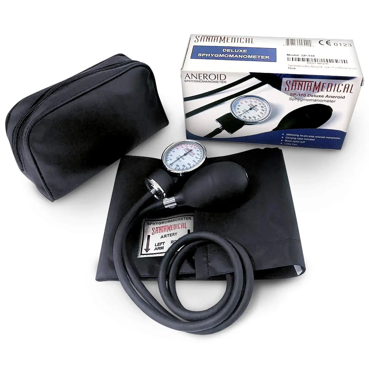 Santamedical Adult Deluxe Aneroid Sphygmomanometer Black | Accurate BP Readings for Confidence - view 5