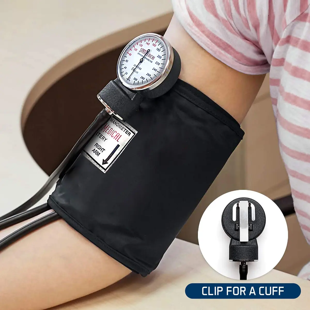 Santamedical Adult Deluxe Aneroid Sphygmomanometer Black | Accurate BP Readings for Confidence - view 3