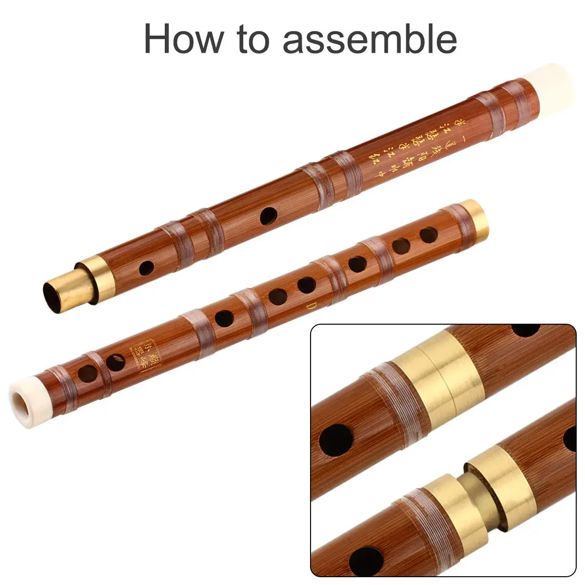 Kmise D Key Bamboo Flute Dizi Traditional Handmade Chinese Musical Instrument | 37.6 cm (14.8 in) - view 5
