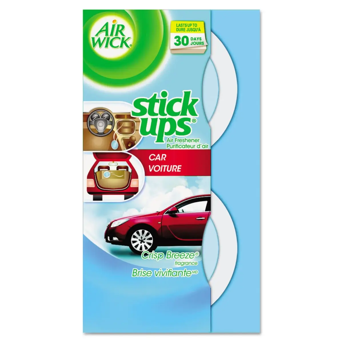 Air Wick Stick Ups Car Air Freshener, Crisp Breeze, 2.1 oz (60g) | Odor Neutralizer for Small Spaces - main product image