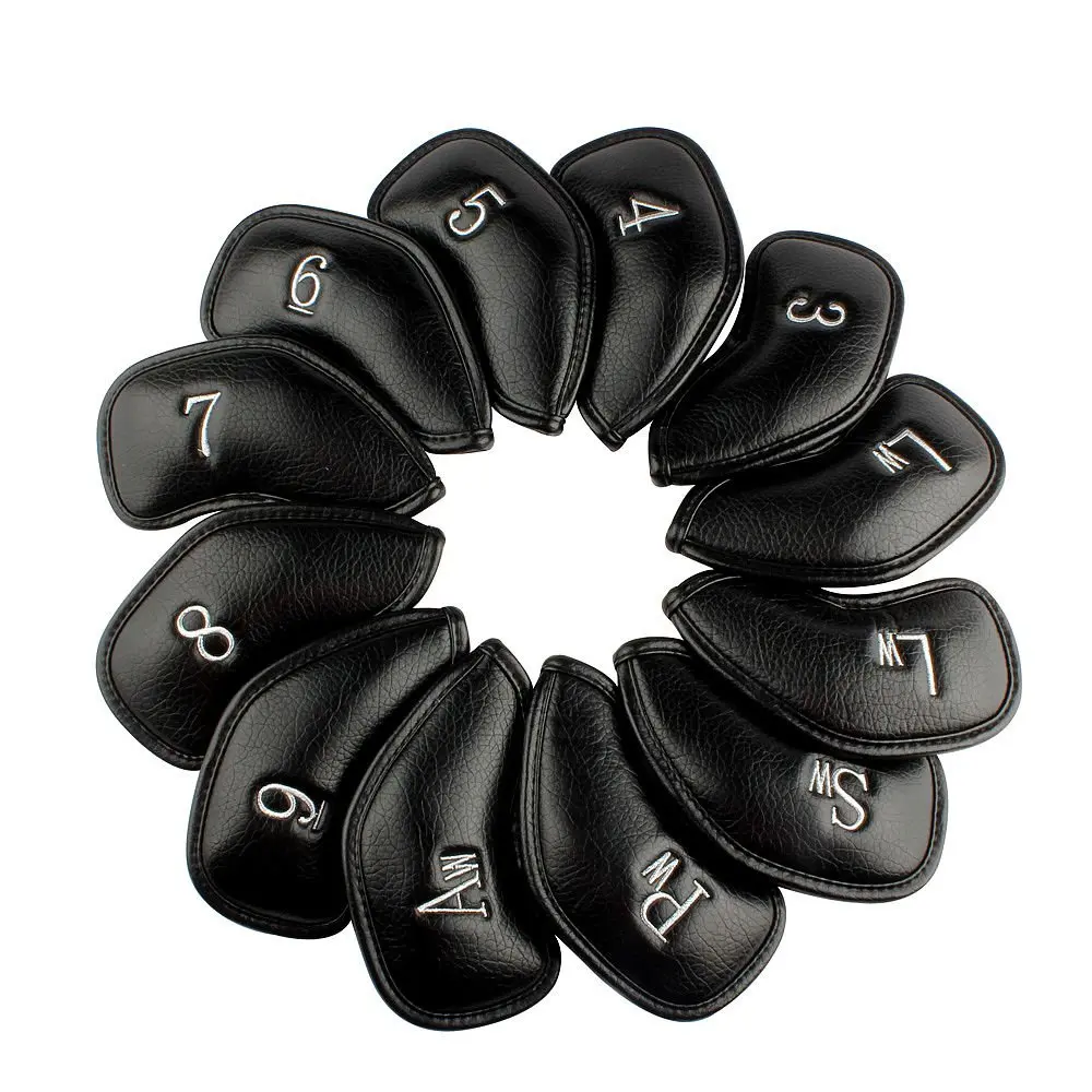 CRAFTSMAN GOLF 12pcs Synthetic Leather Iron Head Covers Set Water-proof Oversize | Fits All Brands - main product image