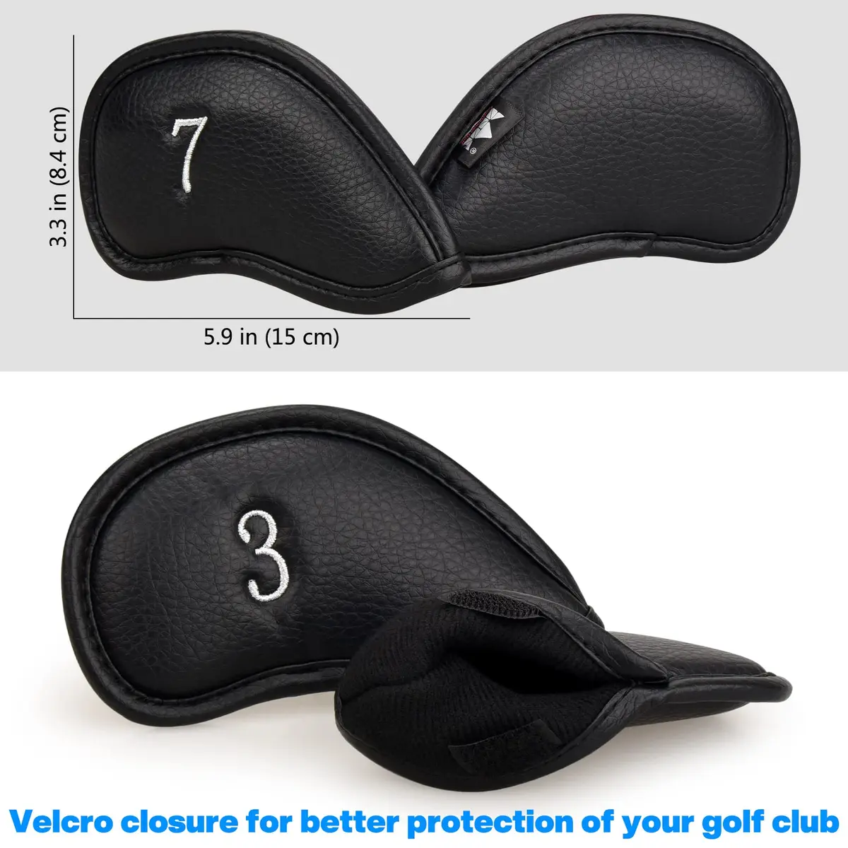 CRAFTSMAN GOLF 12pcs Synthetic Leather Iron Head Covers Set Water-proof Oversize | Fits All Brands - view 6