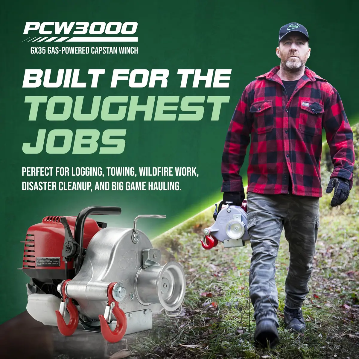 Portable Winch Gas/Battery Capstan Power Rigging Tool for Heavy Pulling | 1600 lb Force, Compact & Rugged - view 6