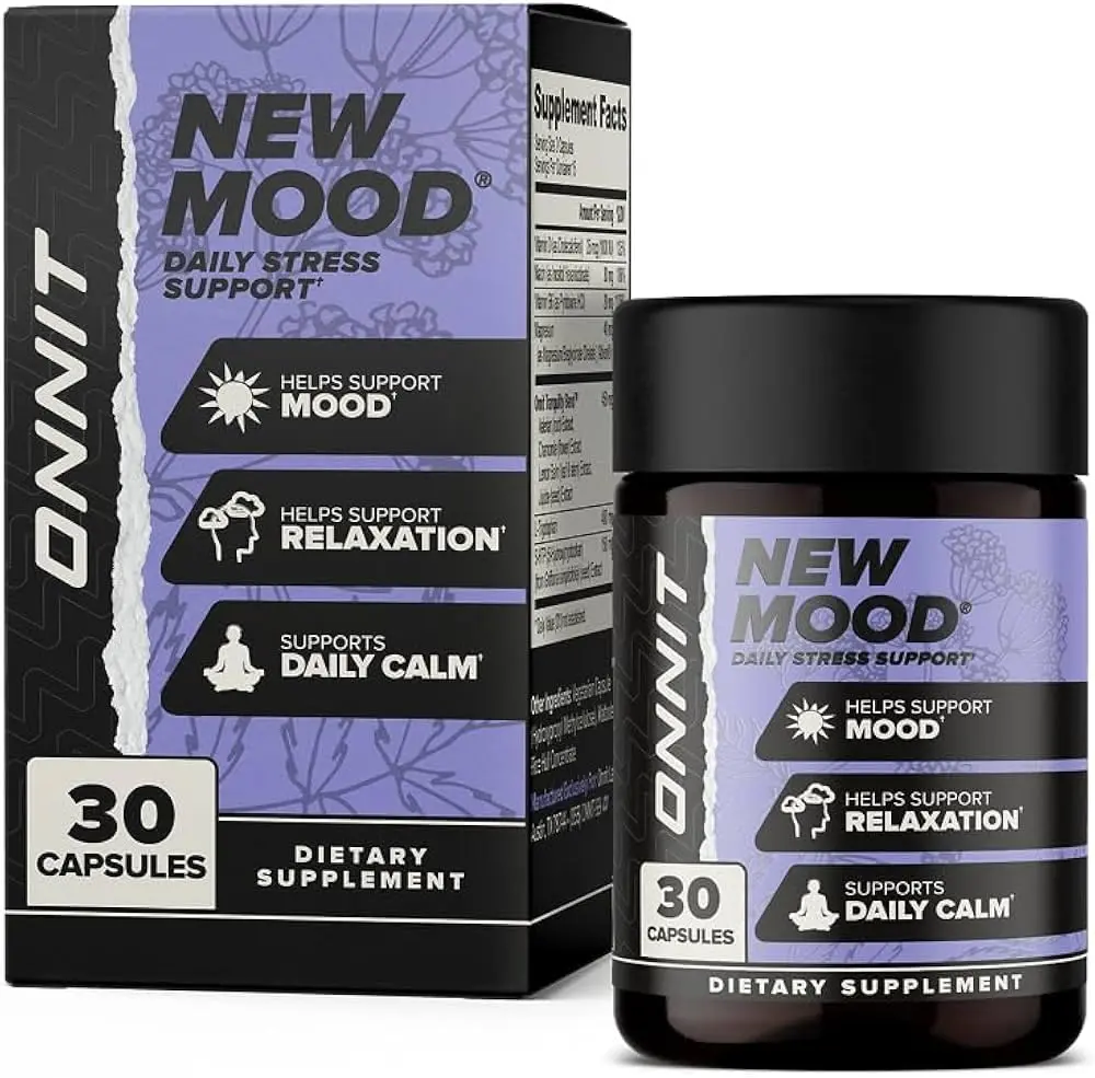 ONNIT New Mood Stress & Sleep Support Supplement with 5-HTP, 30 Count | Mood & Relaxation Aid for Stress & Sleep - main product image