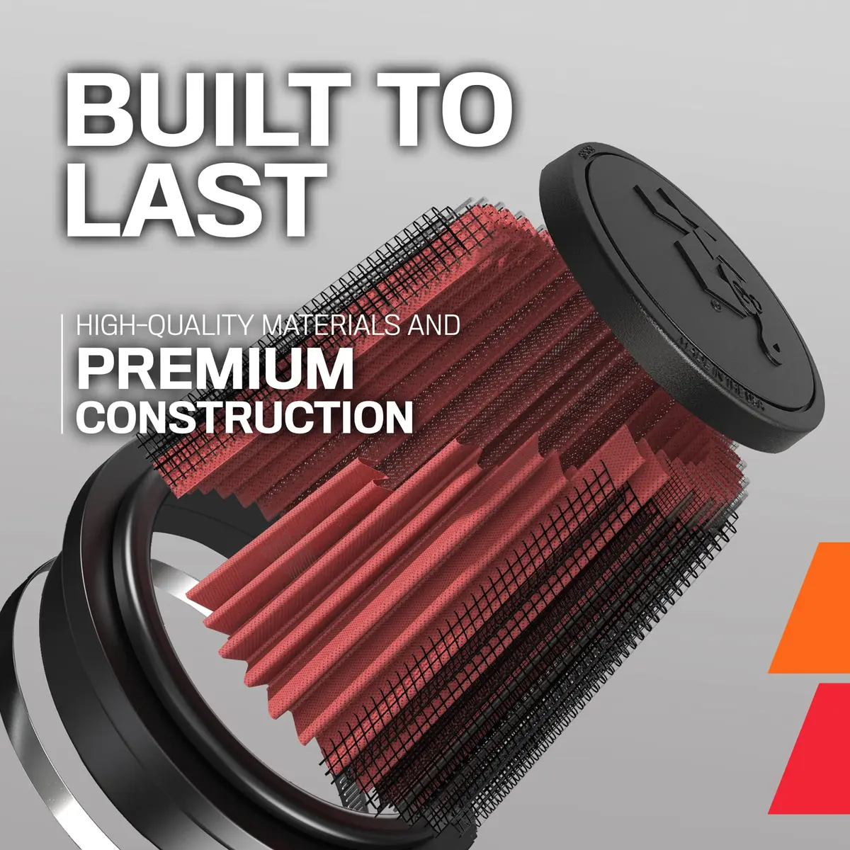 K&N High-Flow Universal Clamp-On Air Filter RG-1001RD | 156 mm (5.5 In) Height, 101.6 mm (4 In) Flange Diameter - view 5