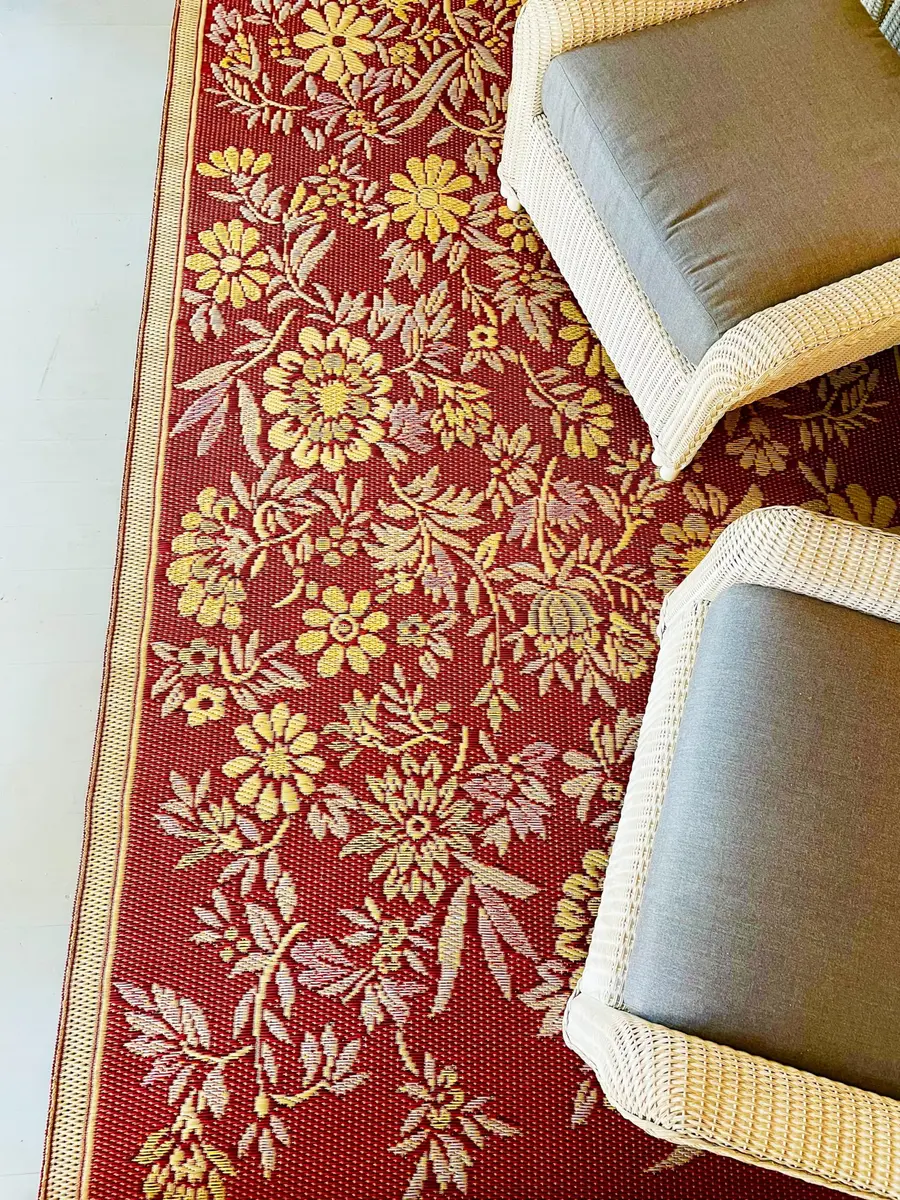 Mad Mats Outdoor Rug, Reversible Plastic Mat for Patio, Porch, Deck, Kitchen & Bath, Wild Flower, 6' x 9' (1.83m x 2.74m) | Fadeproof & Stainproof - view 4