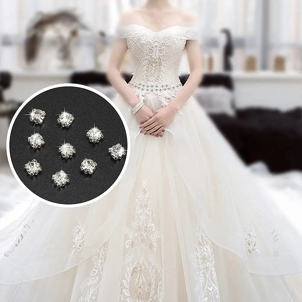 LolliBeads Crystal Ringed Sew-On Rhinestones 4mm (100 Pcs) | AAA Quality Czech Glass with Silver-Plated Brass Base - view 3
