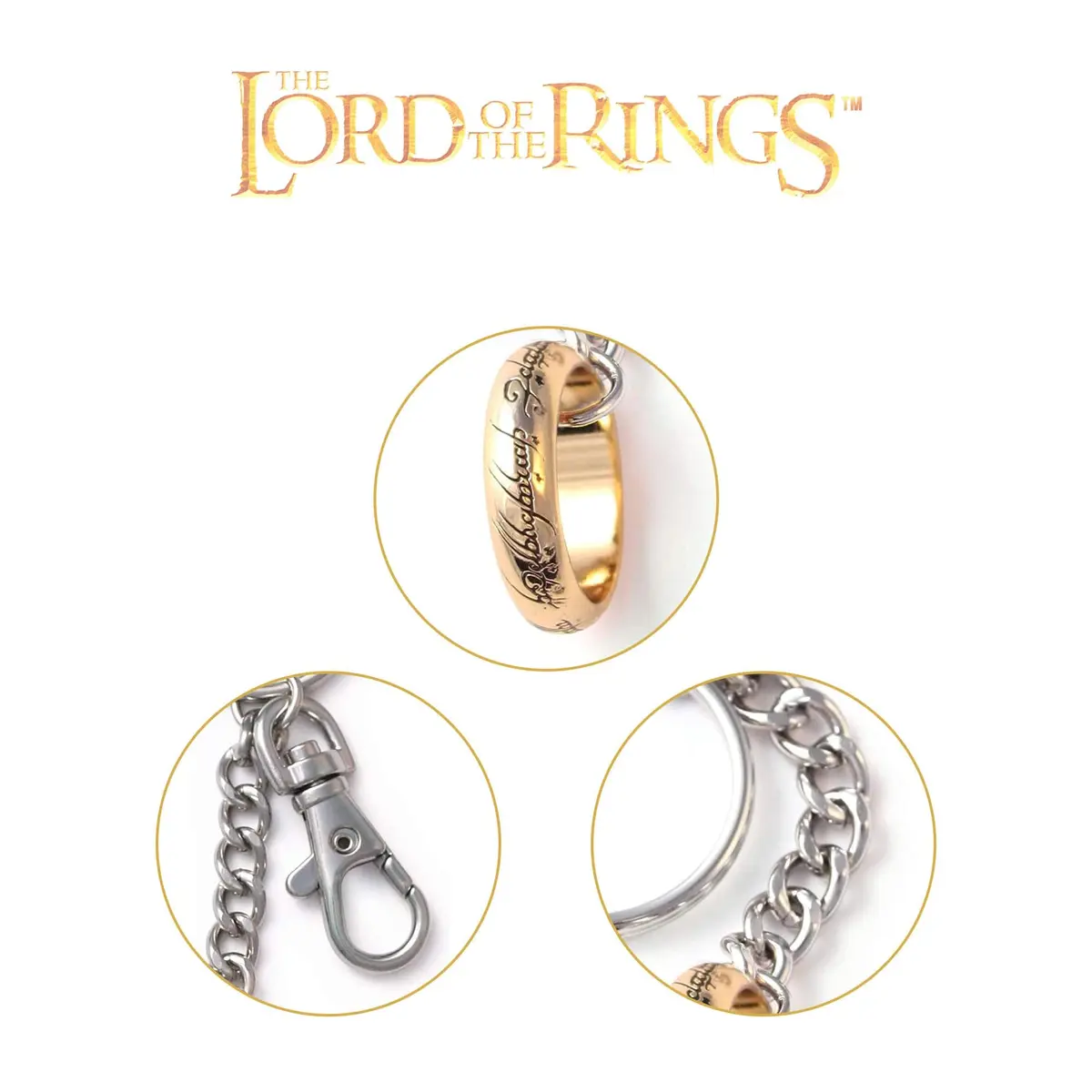 The Noble Collection Lord of the Rings - The One Ring Key Chain | Die Cast Metal, Silver, Unisex - view 4