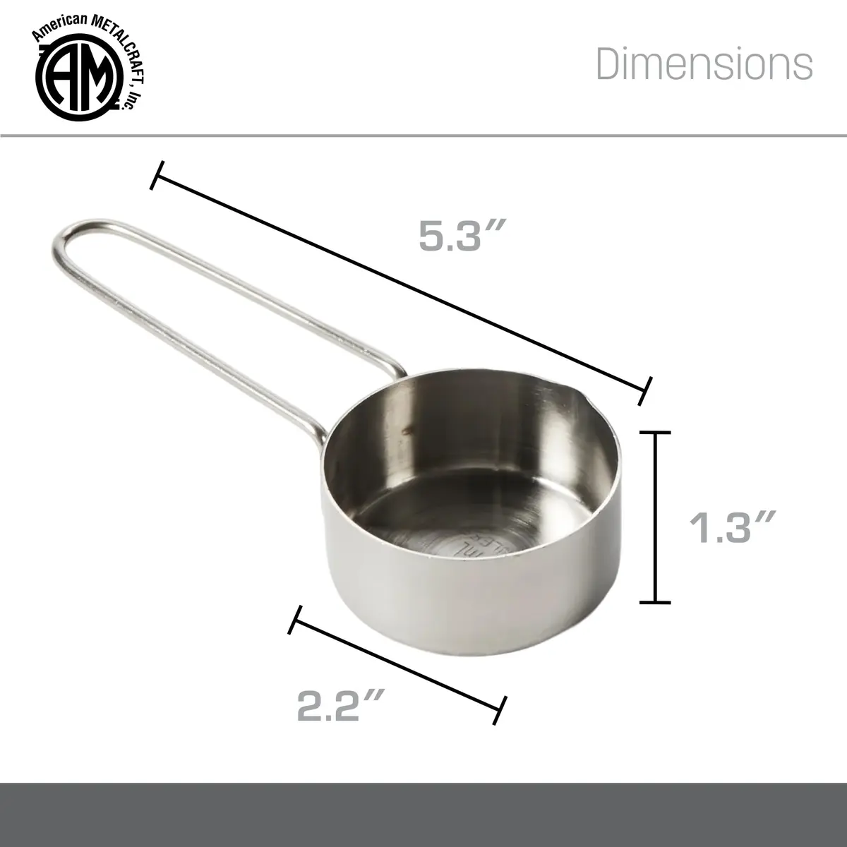 American Metalcraft 1/4 Stainless Steel Measuring Cup (7.4ml / 0.25 Fl Oz) | Precise Baking & Cooking - view 4