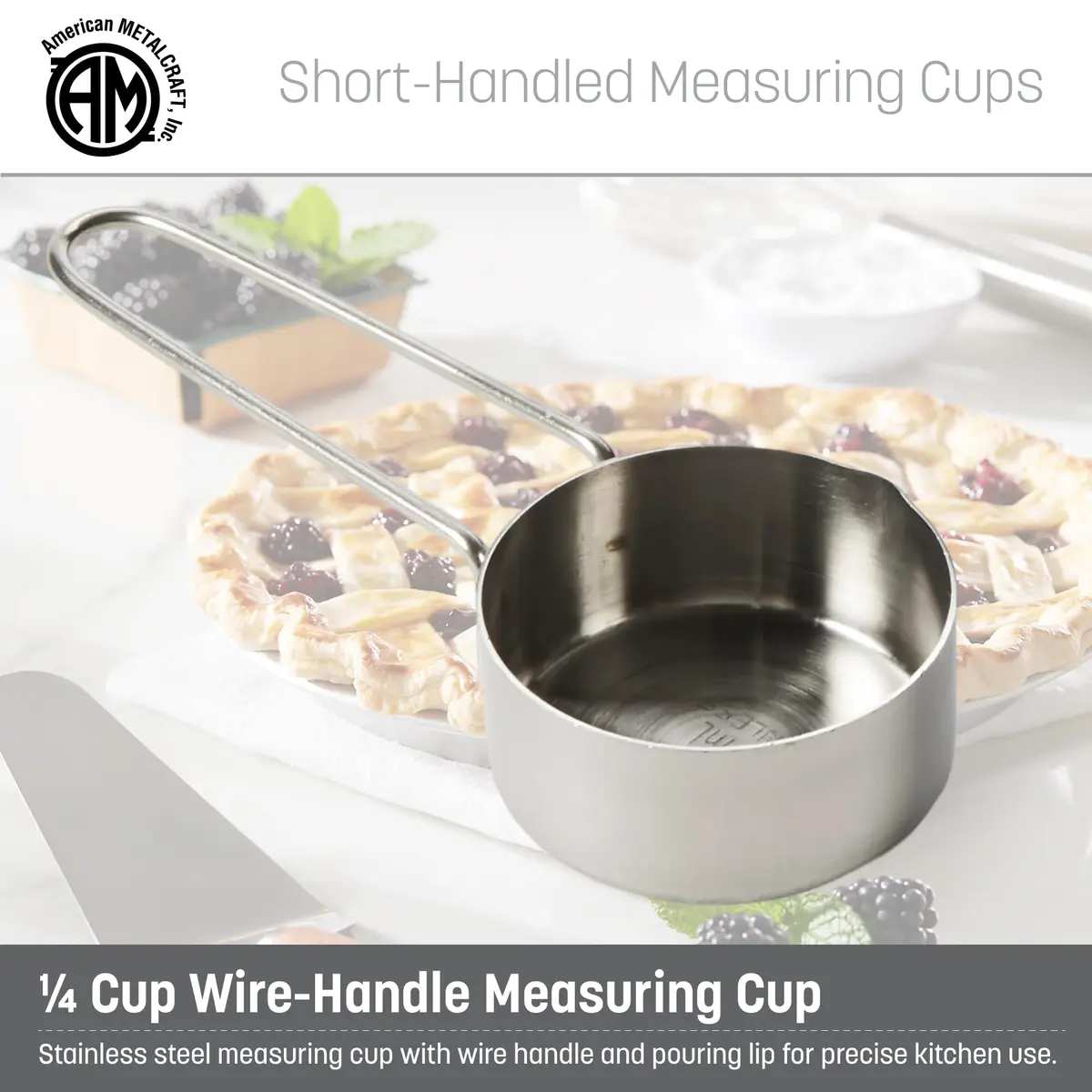 American Metalcraft 1/4 Stainless Steel Measuring Cup (7.4ml / 0.25 Fl Oz) | Precise Baking & Cooking - view 2