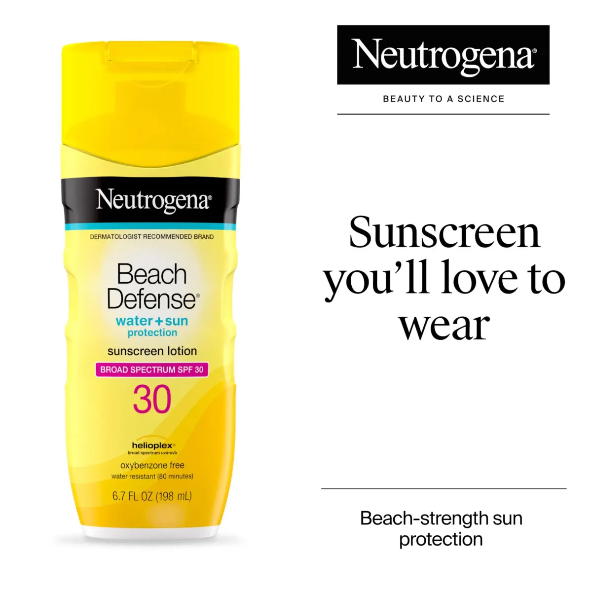 Neutrogena Beach Defense Sunscreen Lotion SPF 30, 200ml (6.7 Fl Oz) | Broad Spectrum UVA/UVB Protection - view 2