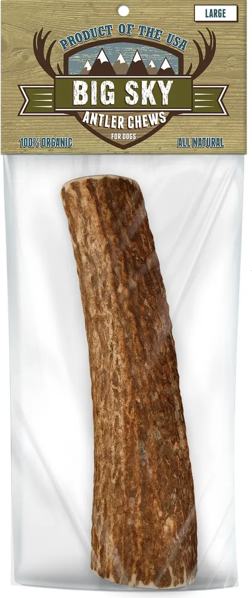 Big Sky Dog Antler Chew Large 13 Ounce | Natural, Long-Lasting Chew for Large Dogs - main product image