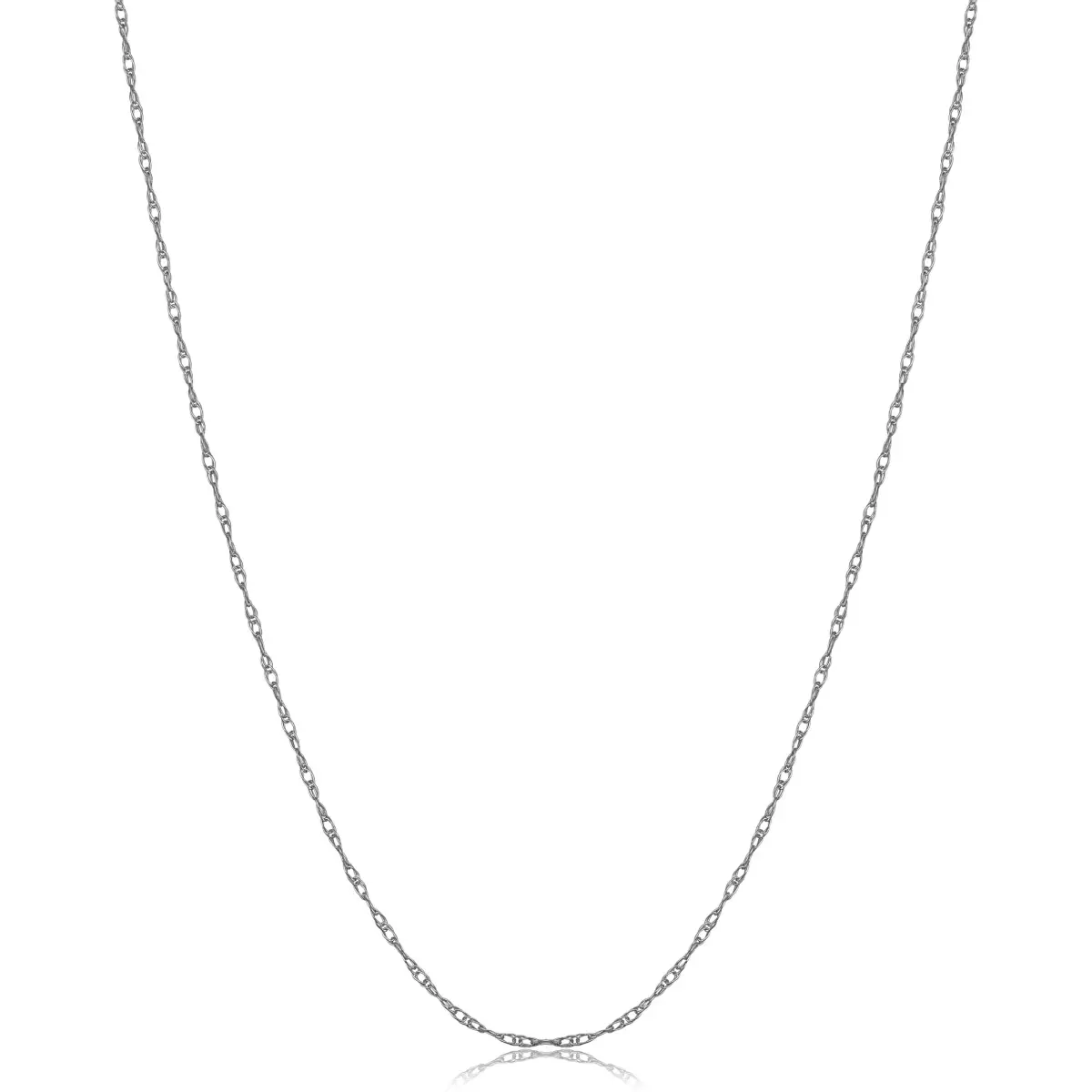 Kooljewelry 10k White Gold Rope Chain Necklace 45cm (18 Inches) | Elegant Dainty Everyday Style - main product image