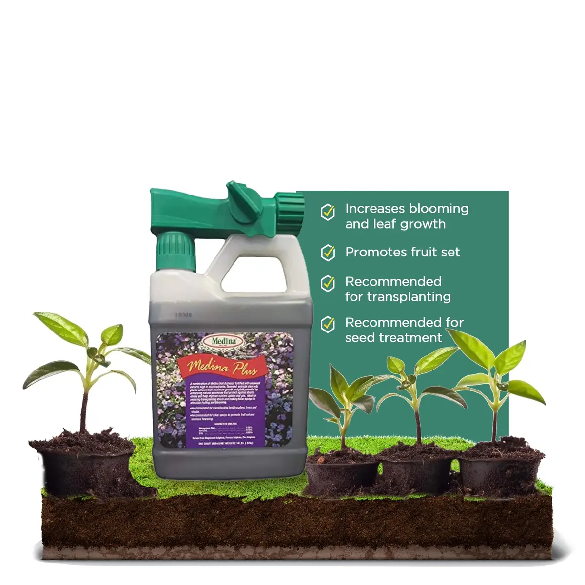 Medina Soil Activator - Liquid Soil Loosener for Lawns & Gardens | Micronutrient-Rich Soil Conditioner & Softener for Plants - main product image