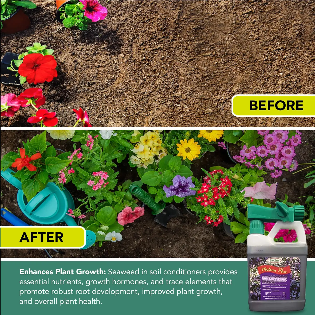 Medina Soil Activator - Liquid Soil Loosener for Lawns & Gardens | Micronutrient-Rich Soil Conditioner & Softener for Plants - view 4