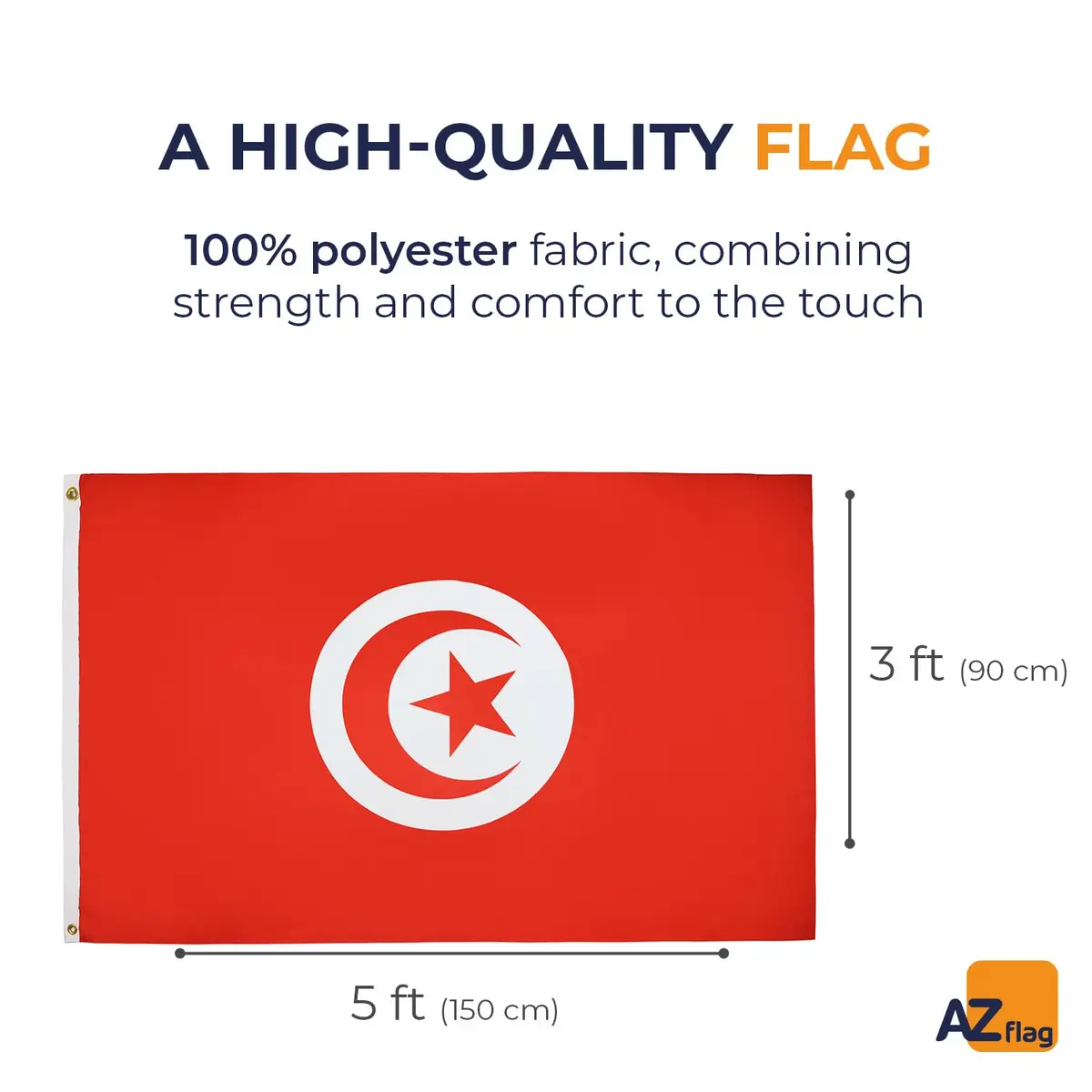 AZ FLAG Tunisia Flag 3x5 ft Light Polyester | Vibrant Indoor Flag for Celebrations - view 2