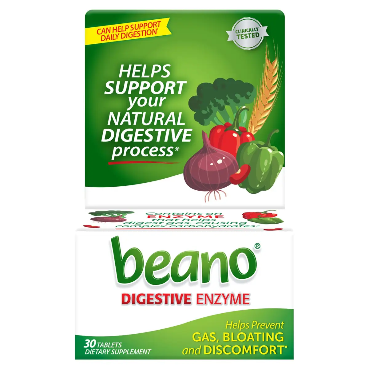 Beano Food Enzyme Dietary Supplement Tablets 30 Count (Pack of 1) | Natural Digestive Support - main product image