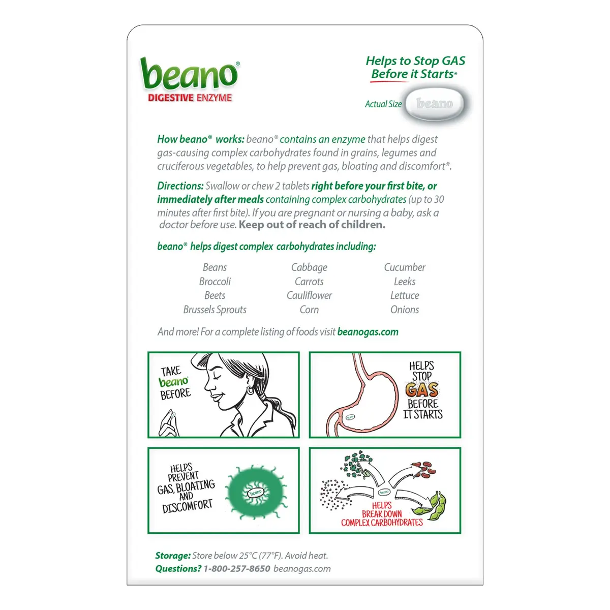 Beano Food Enzyme Dietary Supplement Tablets 30 Count (Pack of 1) | Natural Digestive Support - view 7