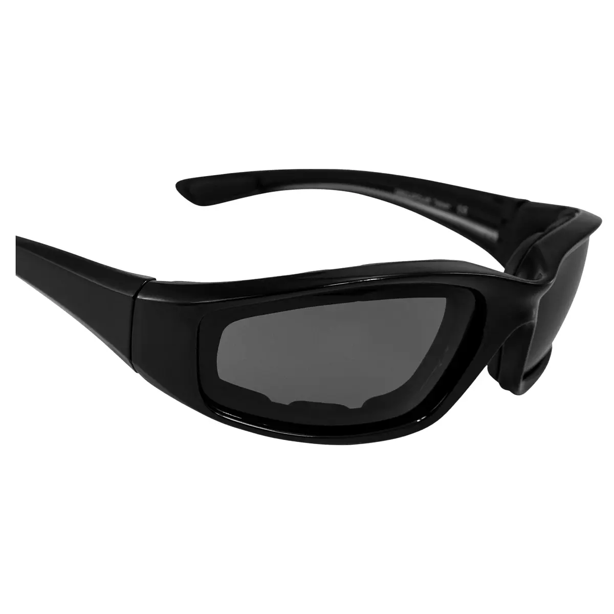 Birdz Eyewear Oriole Padded Motorcycle Goggles (Black Frame/Polarized Smoke Lens) | Shatterproof Polycarbonate - view 7