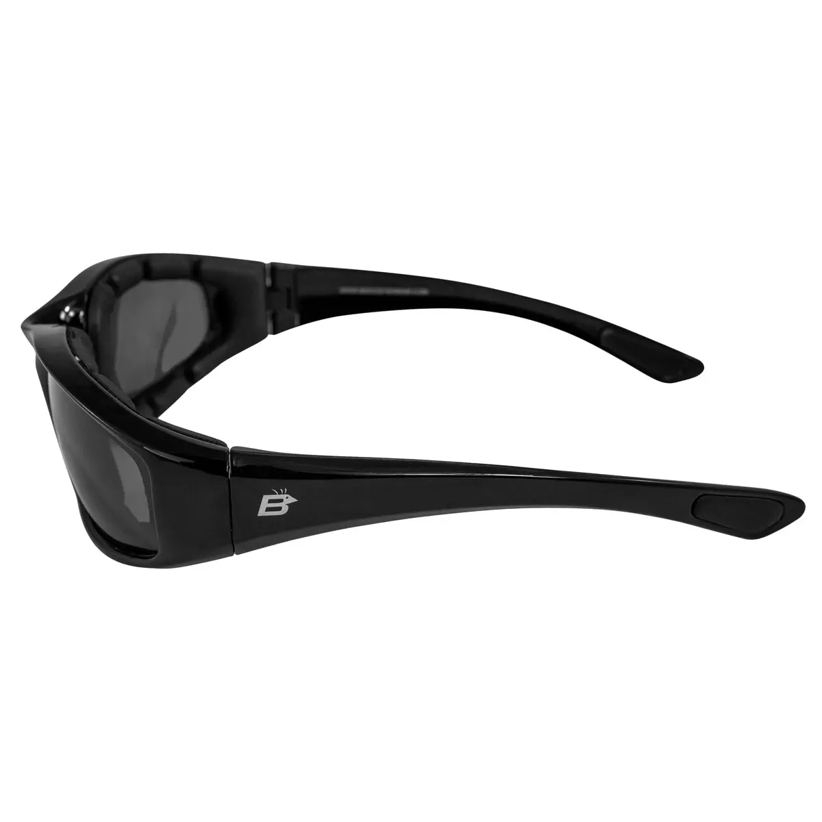 Birdz Eyewear Oriole Padded Motorcycle Goggles (Black Frame/Polarized Smoke Lens) | Shatterproof Polycarbonate - view 4