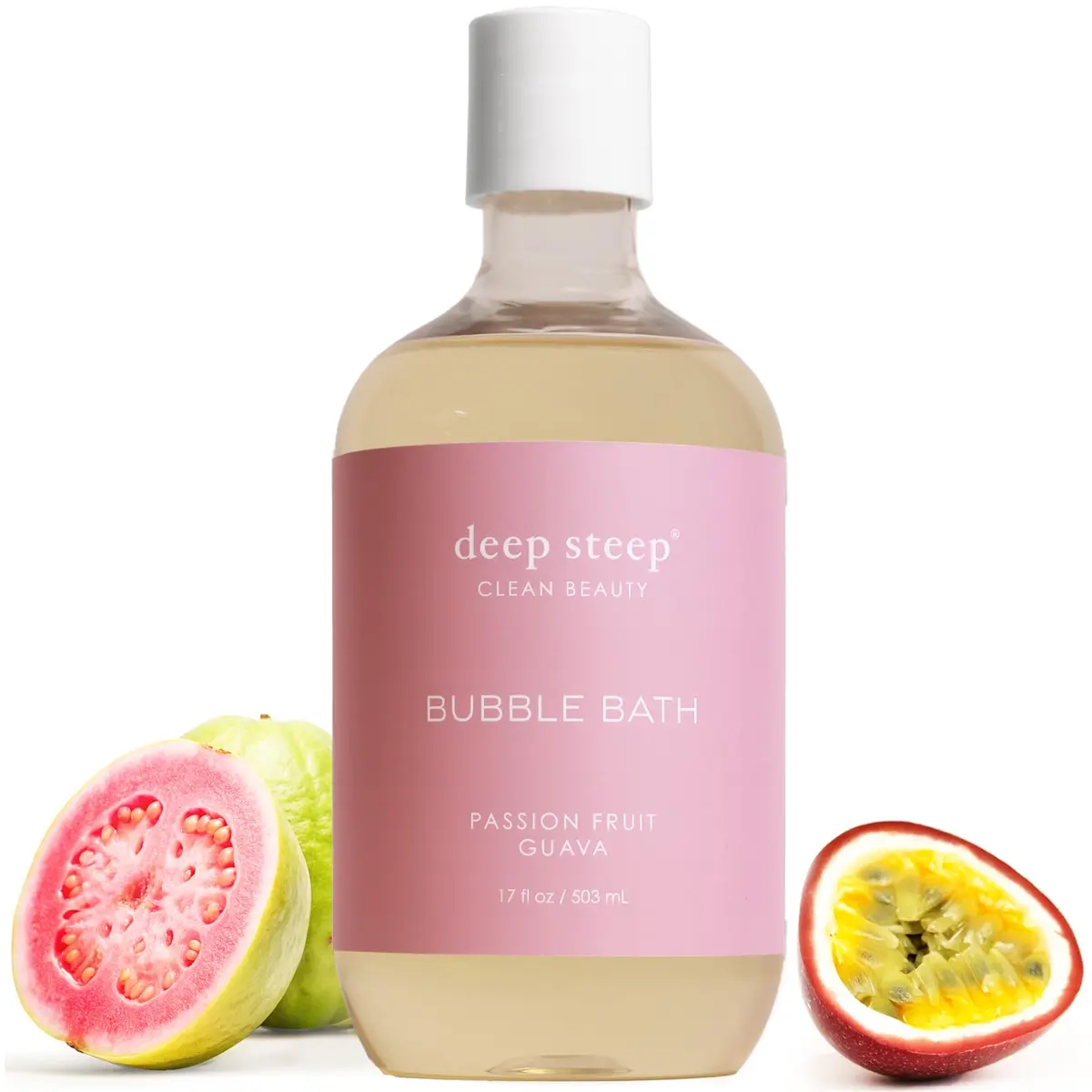 Deep Steep Bubble Bath, Passionfruit Guava, 17oz | Hypoallergenic, Moisturizing & Aromatherapy - main product image