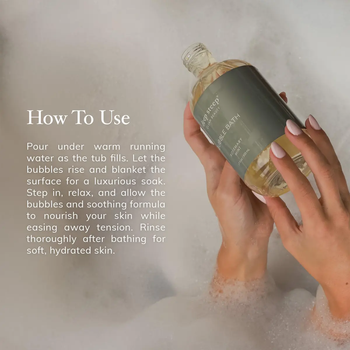 Deep Steep Bubble Bath, Passionfruit Guava, 17oz | Hypoallergenic, Moisturizing & Aromatherapy - view 6