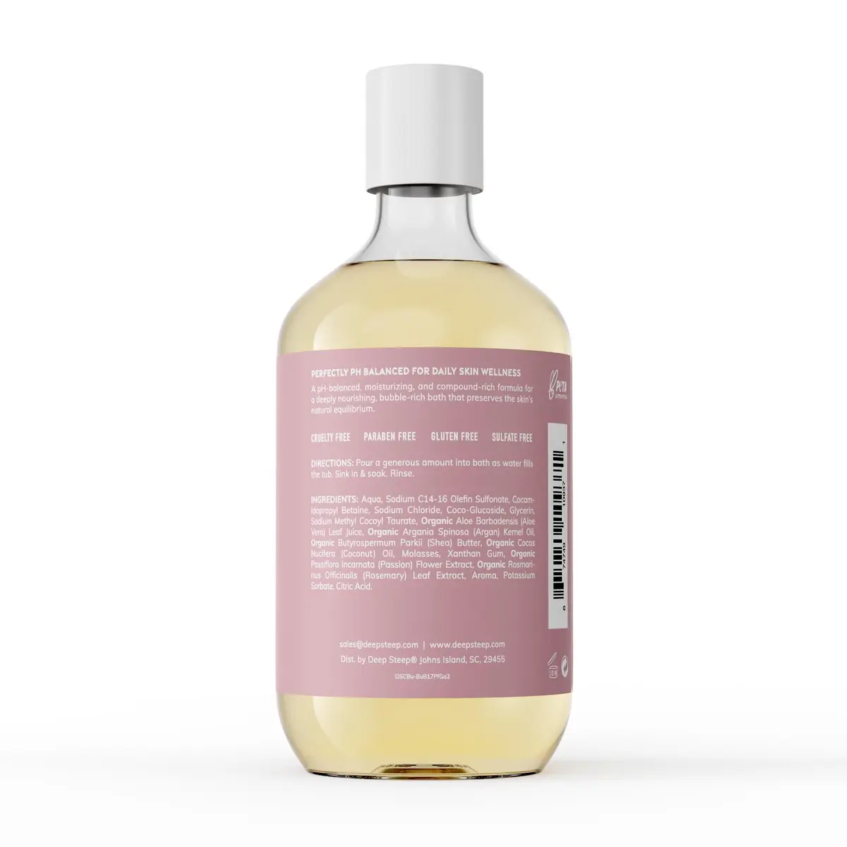 Deep Steep Bubble Bath, Passionfruit Guava, 17oz | Hypoallergenic, Moisturizing & Aromatherapy - view 2
