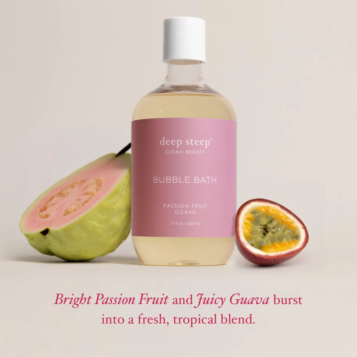 Deep Steep Bubble Bath, Passionfruit Guava, 17oz | Hypoallergenic, Moisturizing & Aromatherapy - view 4
