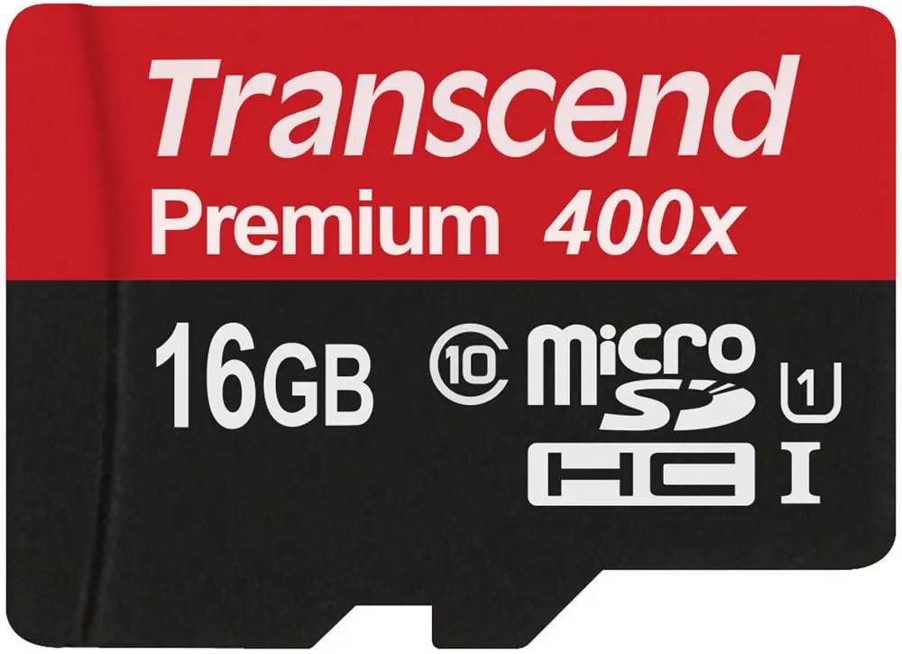 Transcend 16GB MicroSDHC Class10 UHS-1 Memory Card with Adapter 16 GB | Up to 90 MB/s, Full HD Video Support, Compatible with microSDXC/HC/SD - main product image