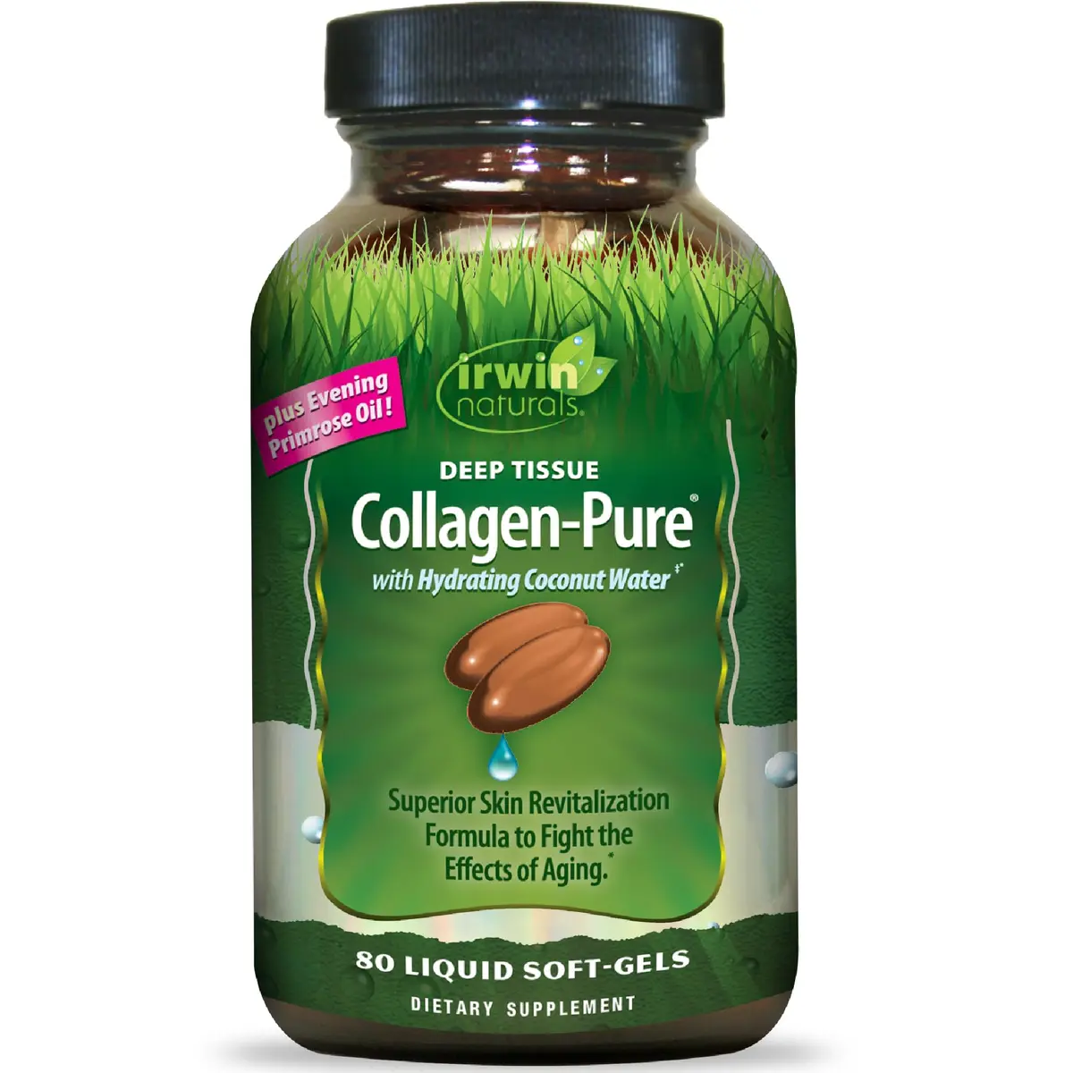 Irwin Naturals Deep Tissue Collagen-Pure Connective Tissue Support | 80 Softgels for Joints & Skin - main product image