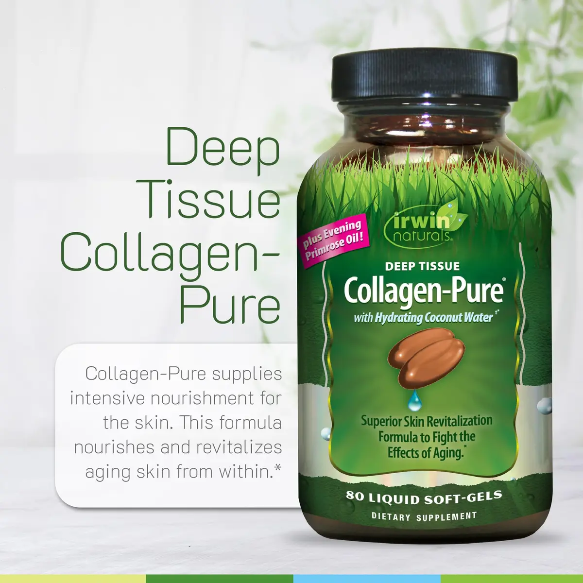 Irwin Naturals Deep Tissue Collagen-Pure Connective Tissue Support | 80 Softgels for Joints & Skin - view 5