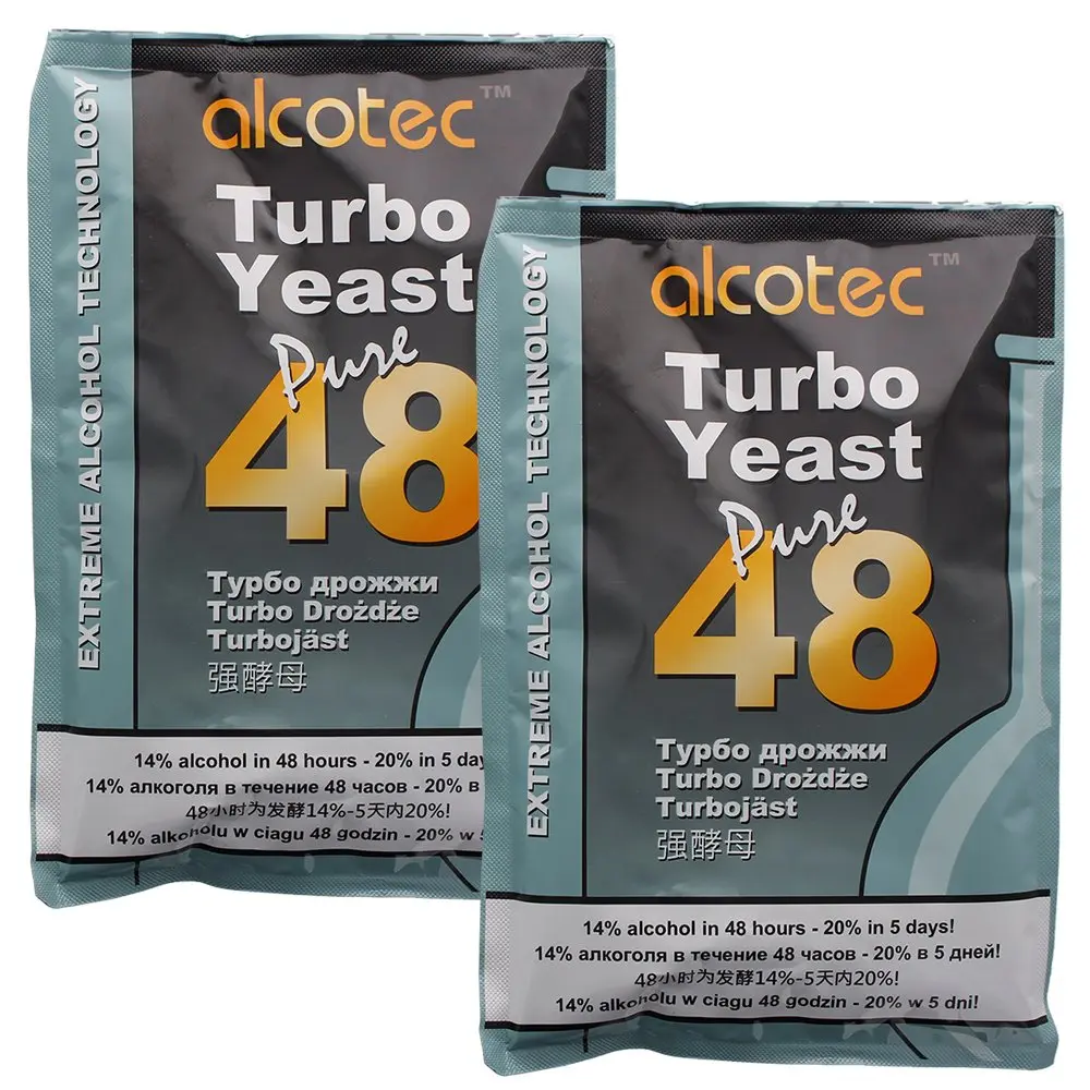 Alcotec 48-hour Turbo Yeast 135g Pack of 2 | Fast Fermentation for Home Brewing - main product image