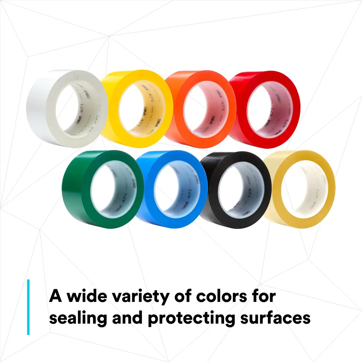 3M Vinyl Tape 471 Blue 2 in (48 mm) x 36 yd (32.9 m) | Clean Removal Floor Marking Tape - view 3