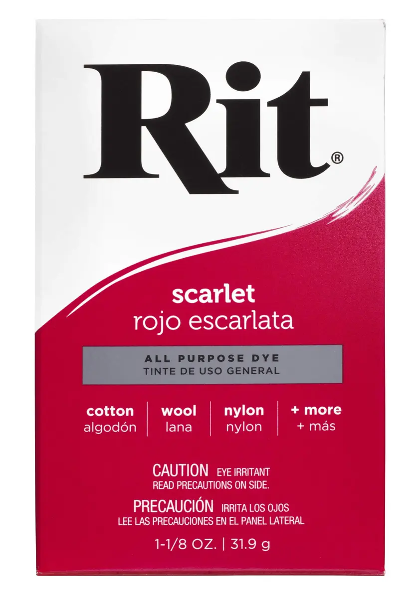 Rit All-Purpose Powder Dye, Scarlet | Vibrant Fabric Color for All Fibers (70-120 chars) - main product image